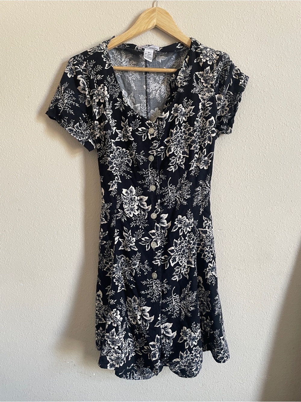 Cute Vintage 90s Maggie Lawrence Floral Mini Dress Romper - M